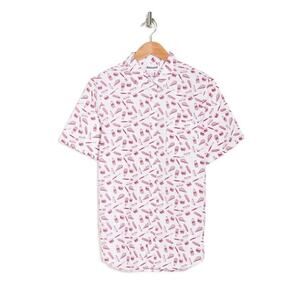 Abound Men's Food Print Short Sleeve Shirt White/Red BBQ Time Med $20